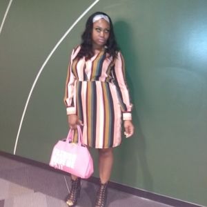 Multicolor striped maxi dress